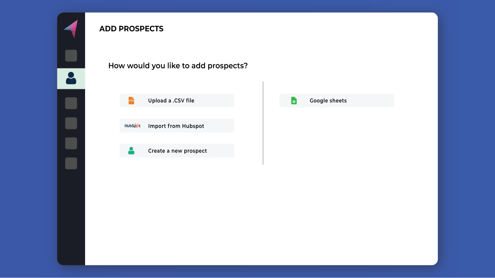 Move contacts between both the tools with the flick of a switch