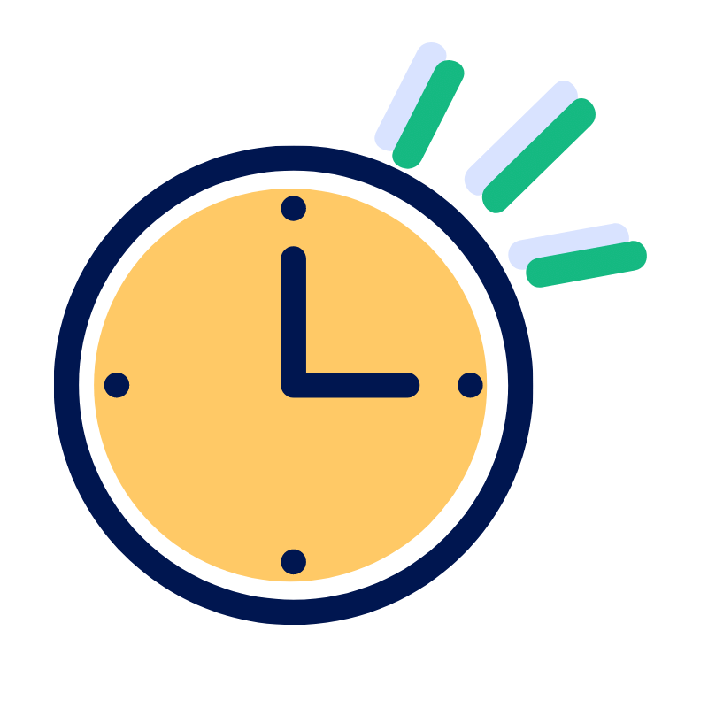 Clock with burst to show speed