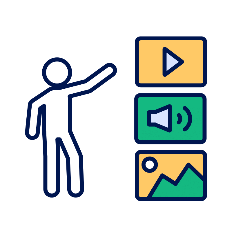 Human pointing to accessible rich media