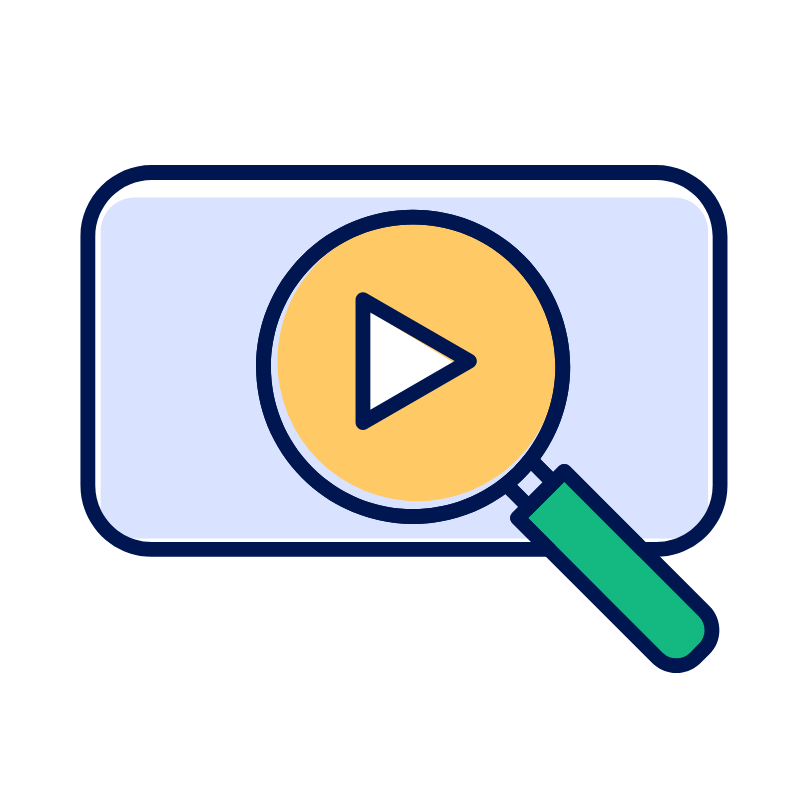 Video search with magnifying glass