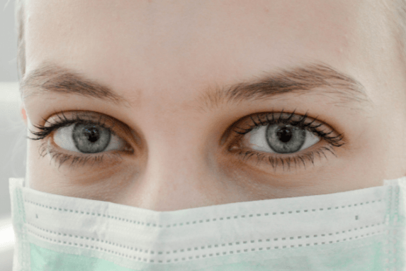 Worker with mask