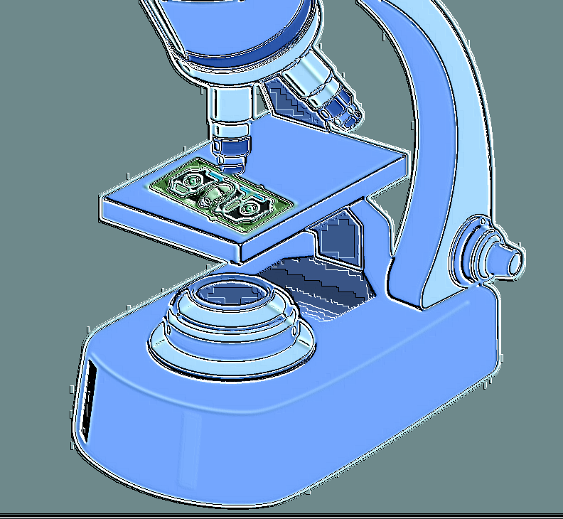 Electron microscope examining a dollar bill