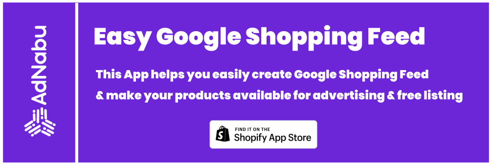 Easy Google shopping feed Shopify app banner