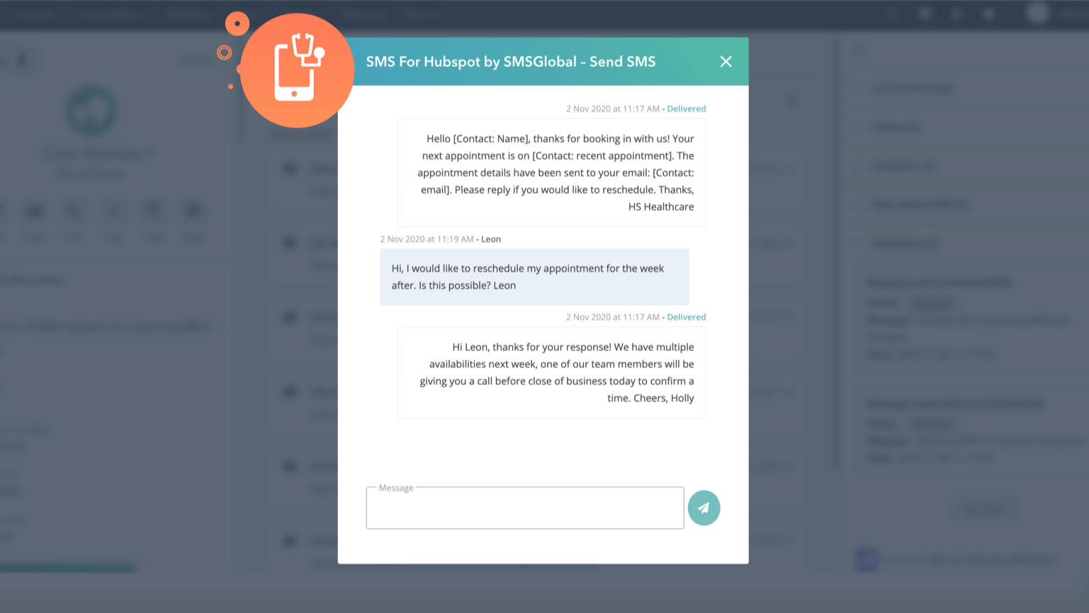 SMS Conversation Window