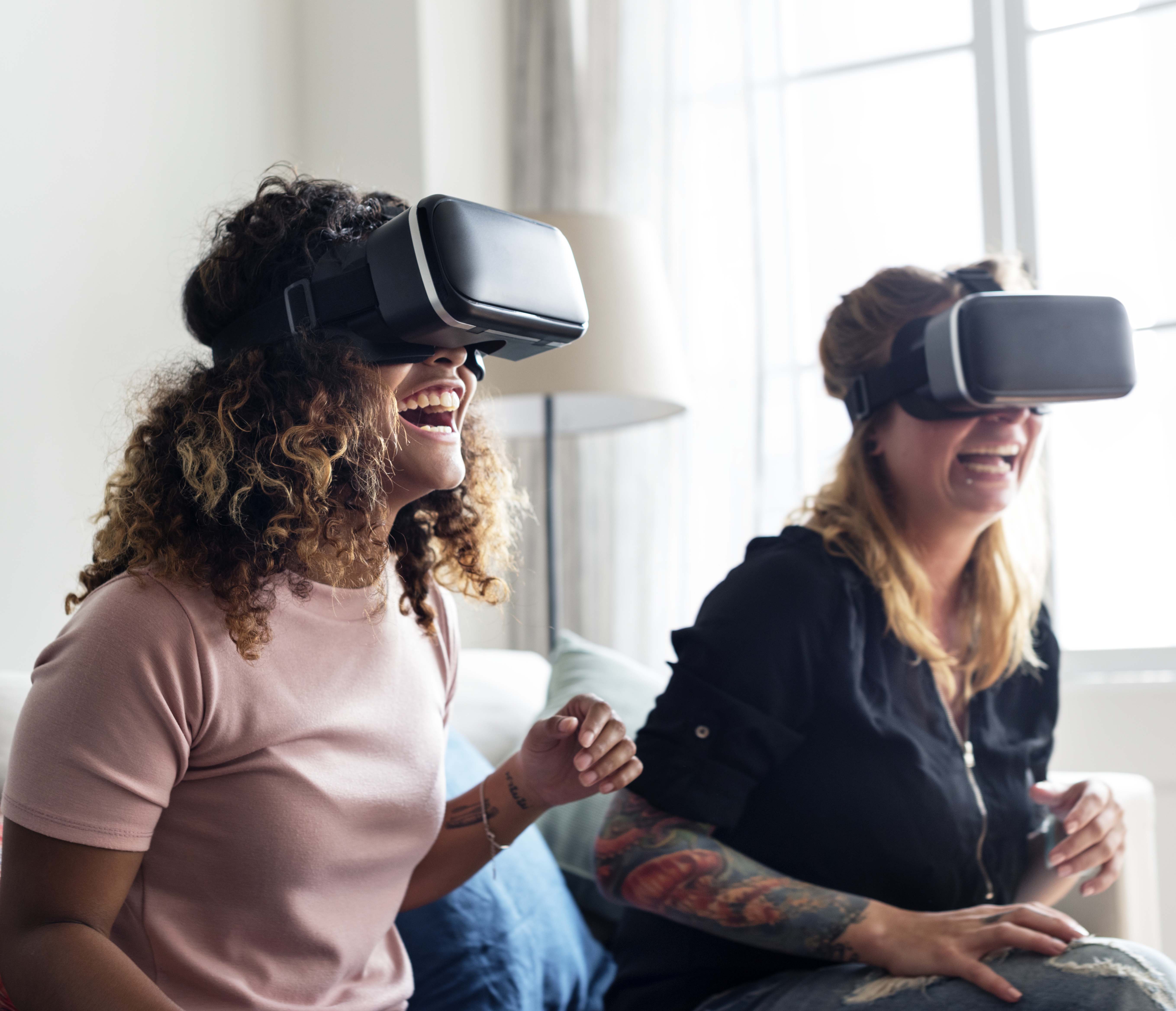Two women on VR headsets