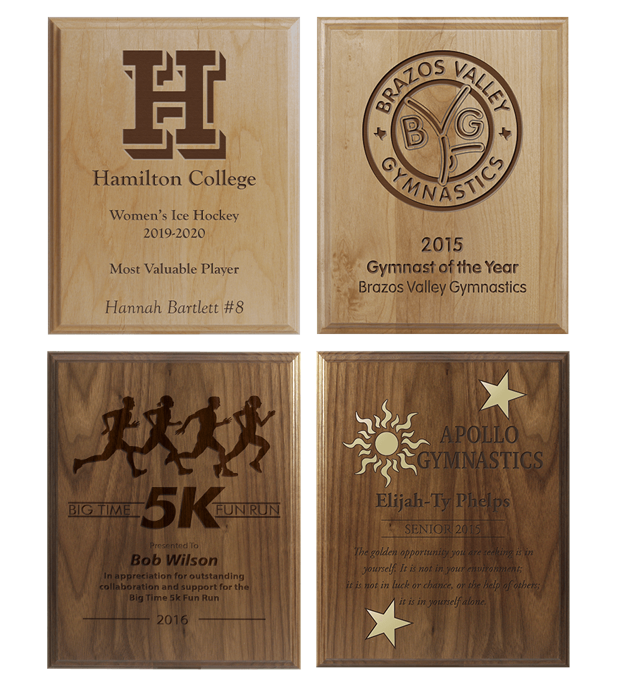 Custom Full Color Plaque - Walnut Wood Plaque with Full Color Printing