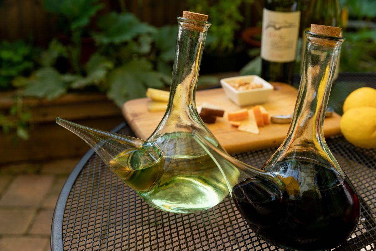 Porrons filled with wine