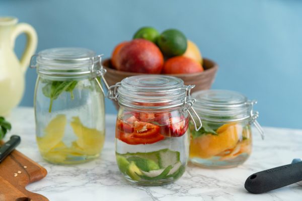 Hinged Apothecary Glass Garnish Jar