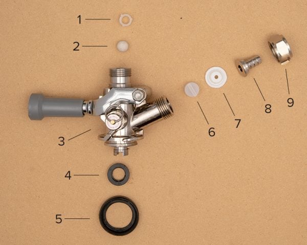 Layout of our stainless steel Sankey, or D coupler Keg Coupler Diagram