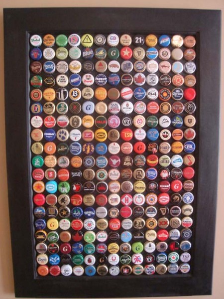 Framed Bottle Cap Art