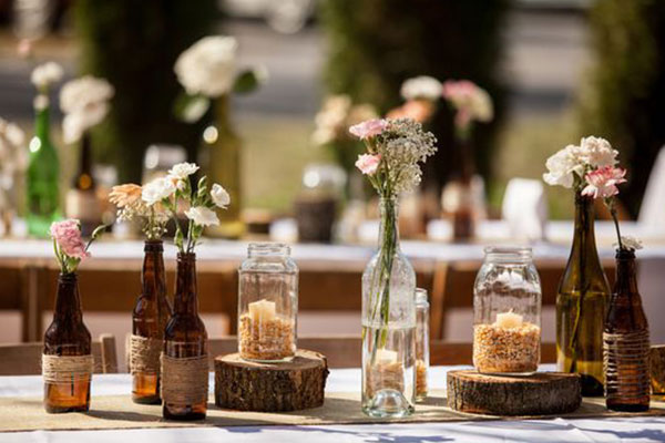 DIY Beer Bottle Centerpieces