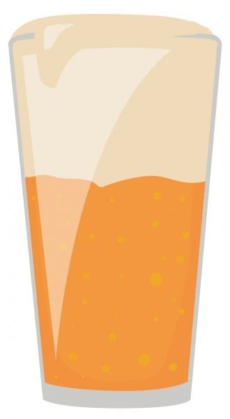 a glass of foamy beer