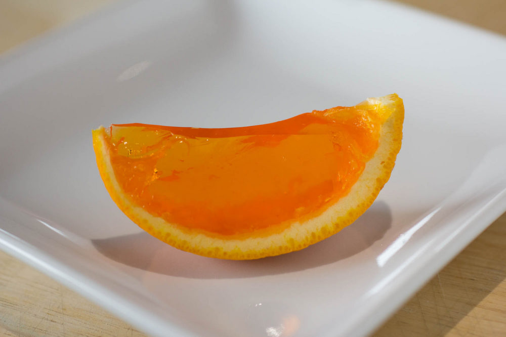 orange jello shot cup