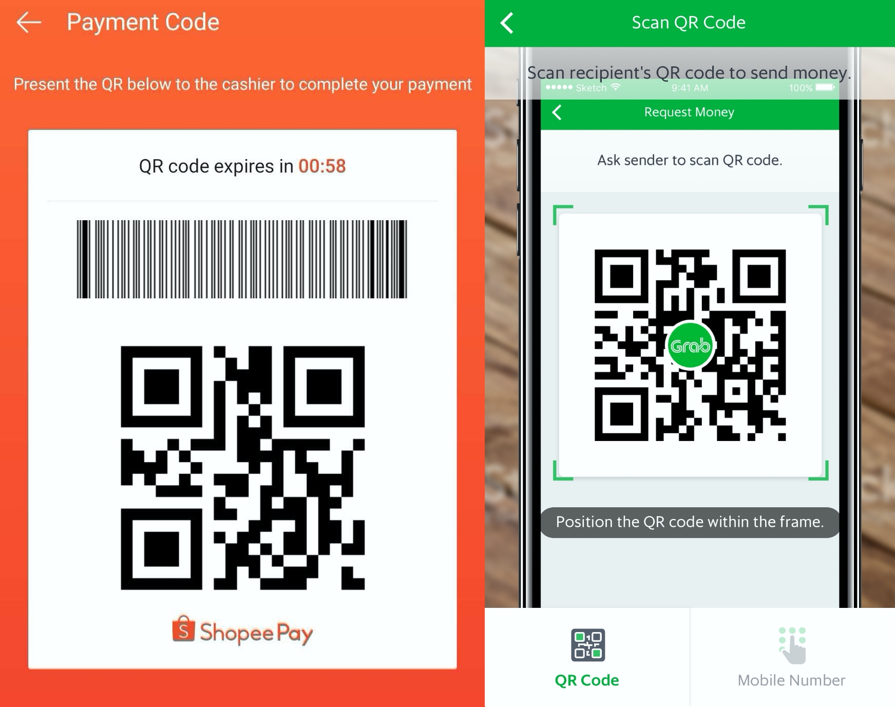 grabpay, shopeepay, qr code, merchant, scan to pay, app