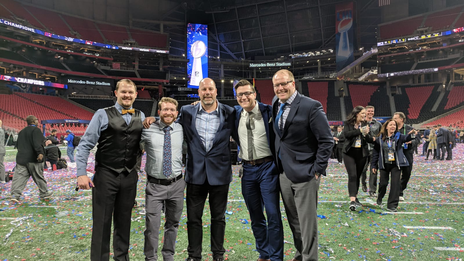 Ross staff on the field at Mercedes Benz Stadium