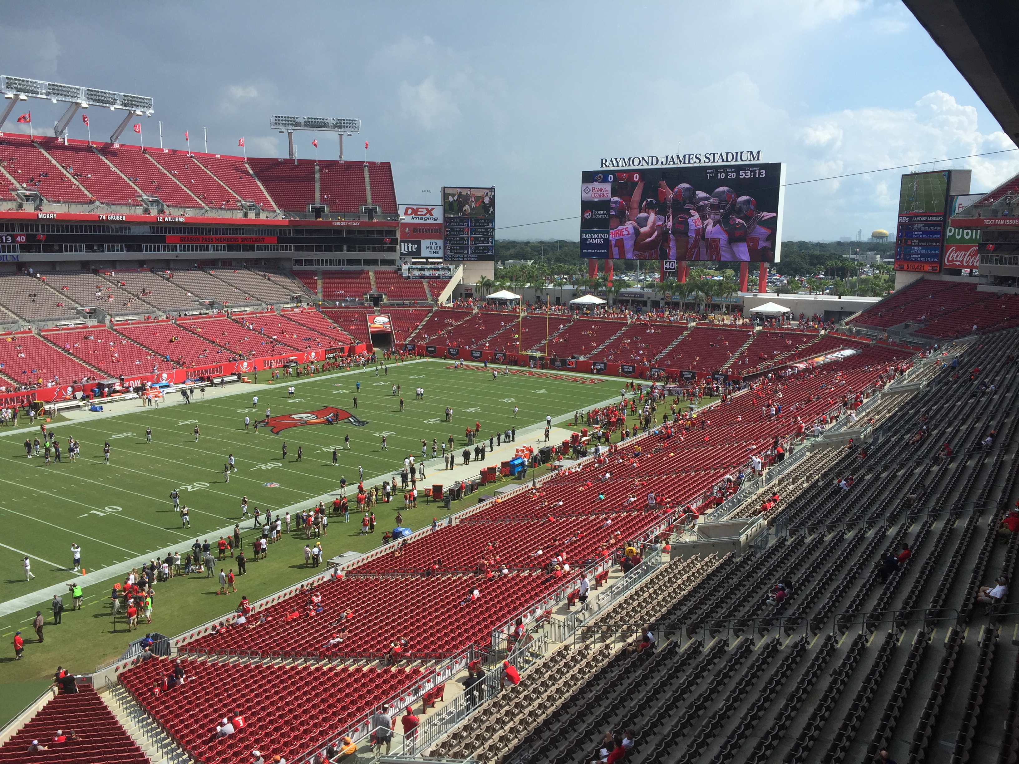 The field at Raymond James Stadium in Tampa Bay, Florida