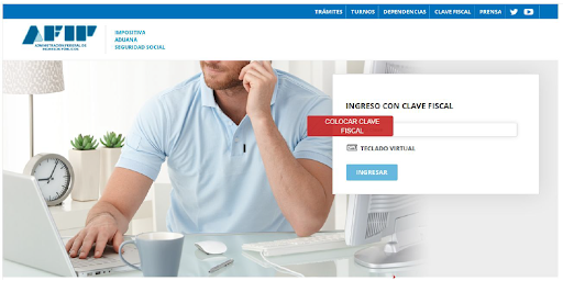 Captura de pantalla del ingreso de credenciales.