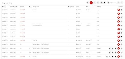 Listado de comprobantes emitidos