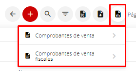 Botón para generar informe de comprobantes