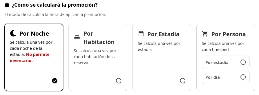 Configuración de cálculo de promoción