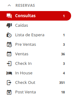 Panel de inicio con las instancias y la etapa de Consultas con una notificación.