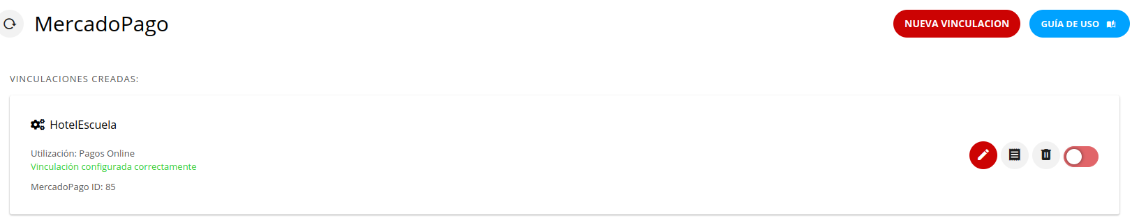 Vinculación con plataforma