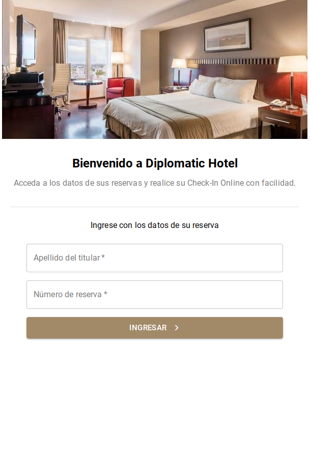 Formulario de acceso por Apellido y Reserva