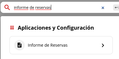 Filtrando informe de reservas