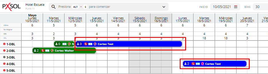 Plano de ocupación con reserva dividida