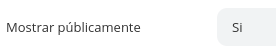 Campo Mostrar públicamente