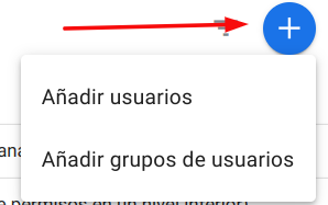 Botón para añadir usuarios en Google Analytics
