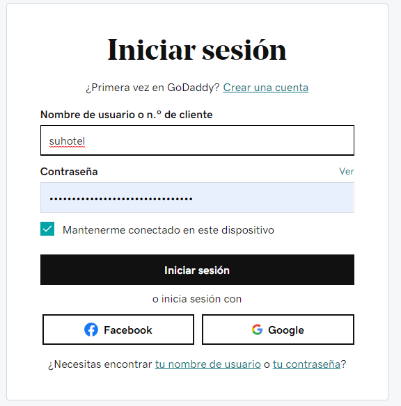 Captura de pantalla mostrando el listado de dominios en GoDaddy con el botón Administrar resaltado.