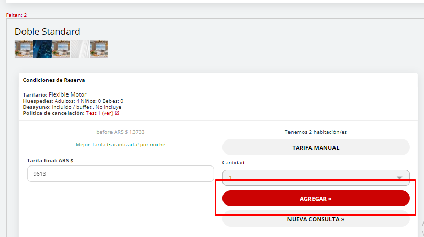 Selección de habitación 1