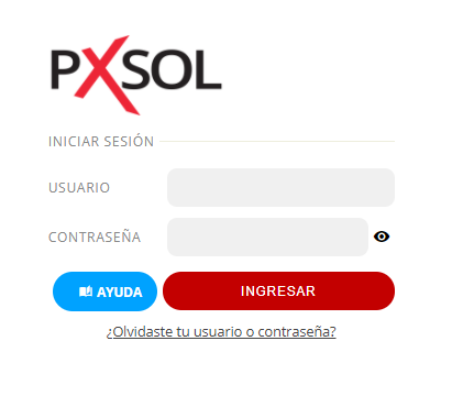 Página de inicio de sesión de Pxsol