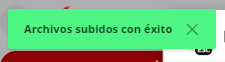 Mensaje de confirmación de carga