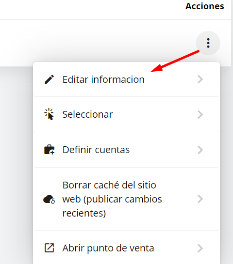 Editar Punto de Venta Pxsol