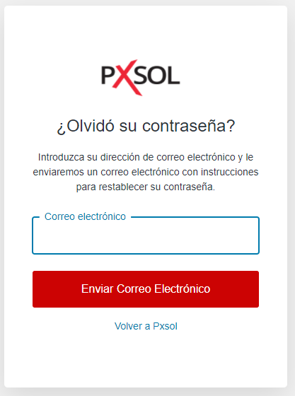 Formulario de recuperación de contraseña solicitando el nombre de usuario.