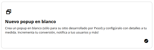 Seleccionar Nuevo Popup en blanco