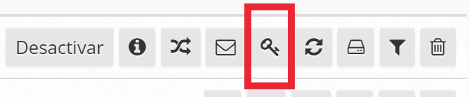Opción Cambiar contraseña de cuenta de correo