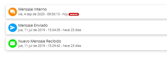 Vista general de la pestaña Historial