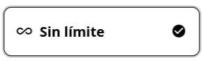 Configuración de inventario sin límite