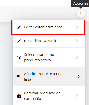 Icono de editar establecimiento