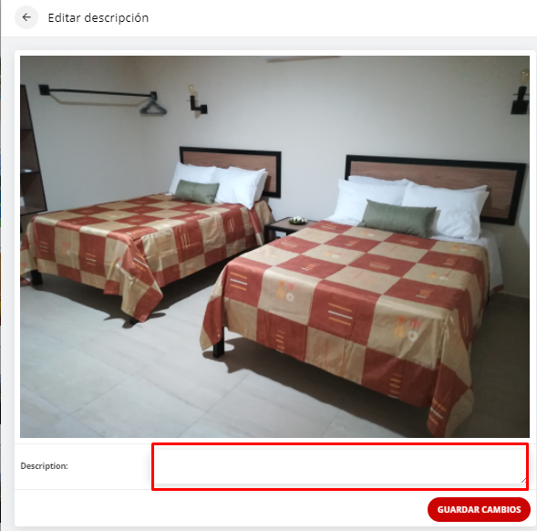 Campo para añadir descripción