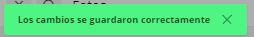 Mensaje de guardado exitoso