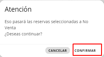 Confirmación de la acción en pop-up