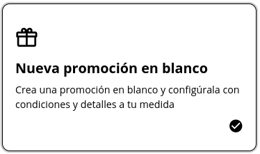 Checkbox Nueva Promoción seleccionada