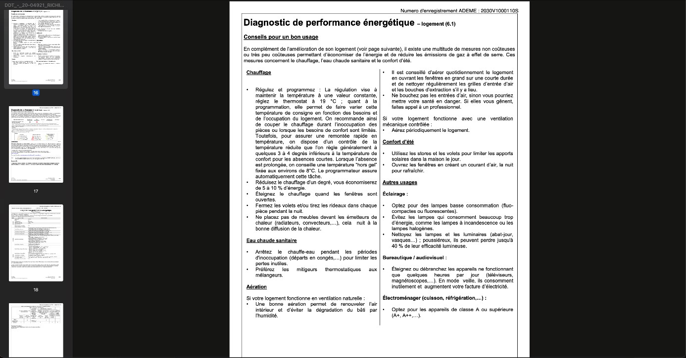 Conseils de l'ADEME concernant le diagnostic de performance énergétique