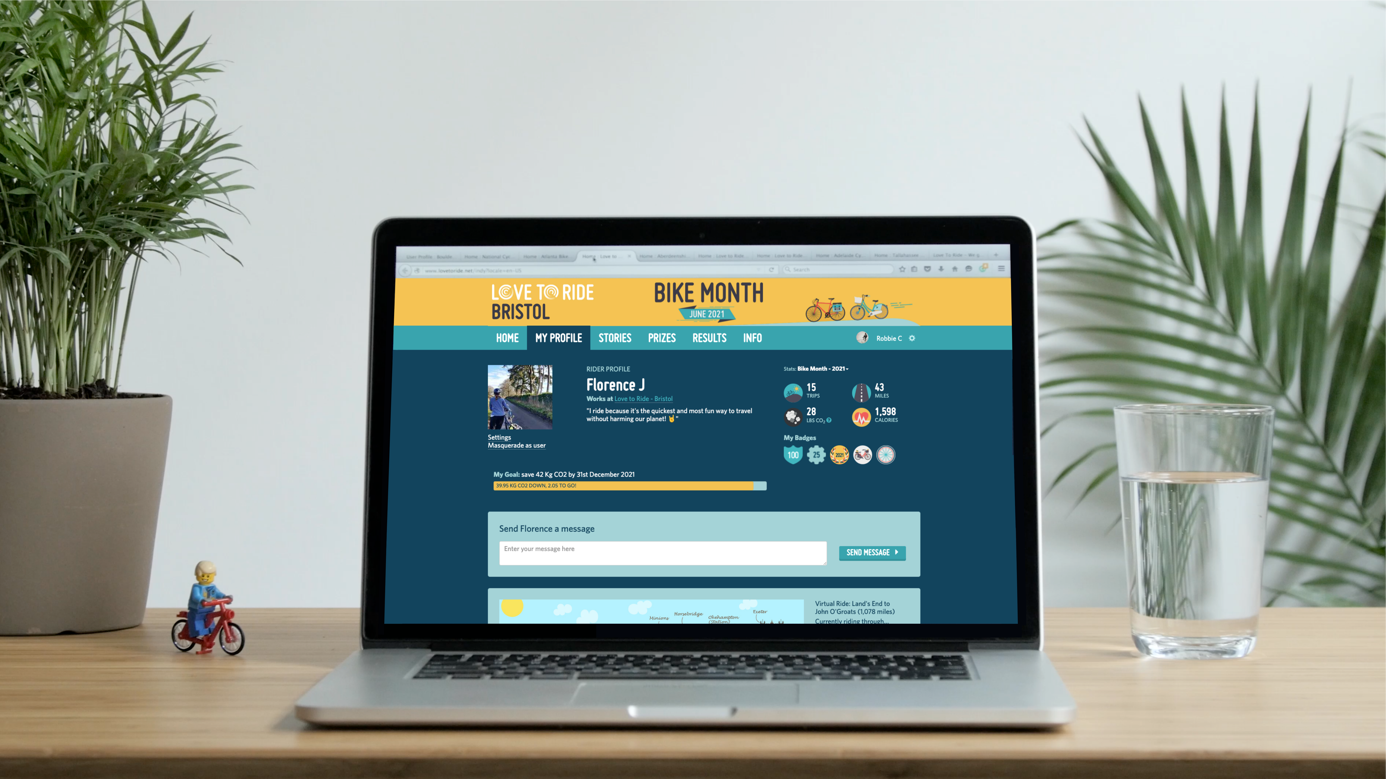 Love to Ride - user profile laptop 2