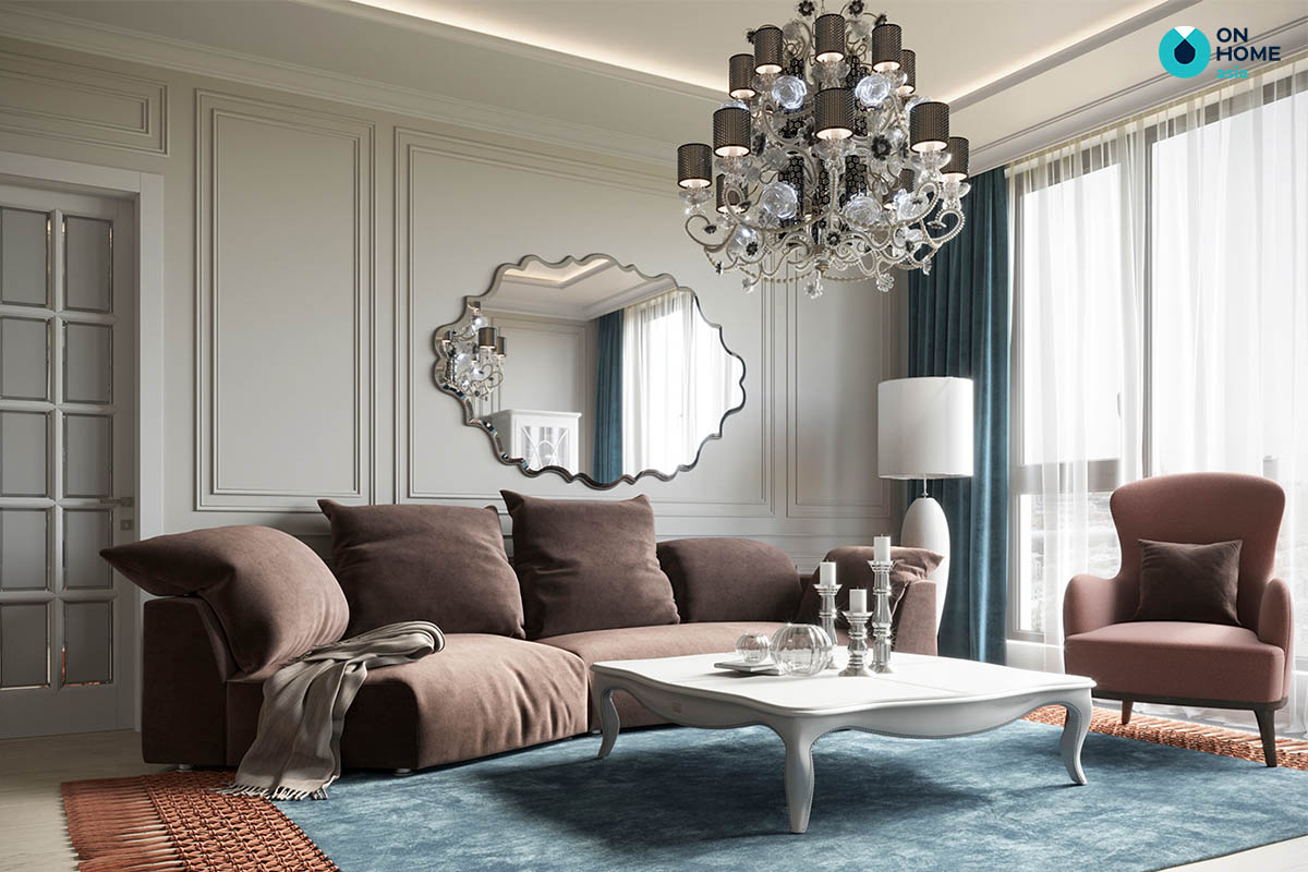 Phòng khách căn hộ của chị Mỹ Linh