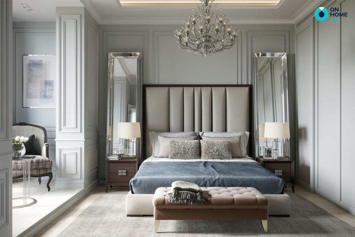 Phòng ngủ căn hộ tân cổ điển